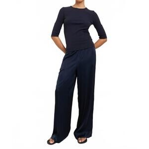 NEW PAPER LABEL akari crewneck top in navy